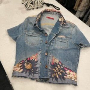 Authentic hermes scarf embellished jacket vest
